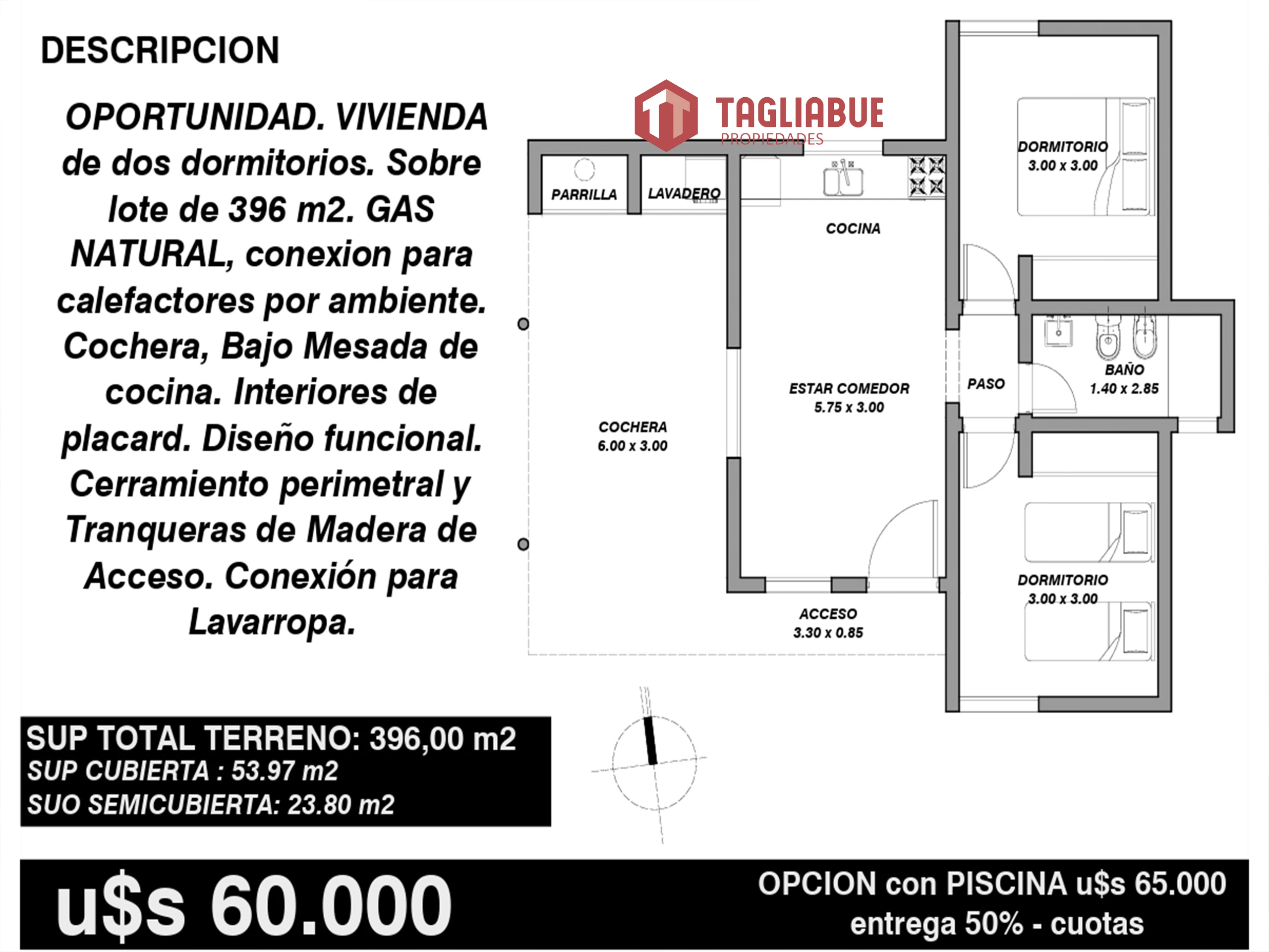 casa a estrenar con gas en merlo, San Luis